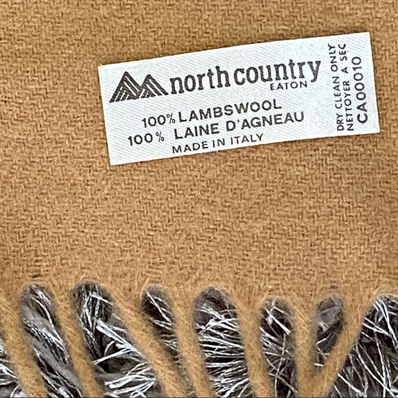 100% Lambswool tan large fringed detailing scarf. Great used condition. - Picture 4 of 6